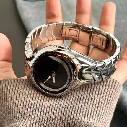 Y2K Digital Men's Watch Twisted Technology Dual-Display Vintage-Futuristic Style Timepiece Unique Metal Men's Quartz Wristwatch