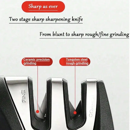 2 Pack 3 Stage Knife Sharpener Multi Function Quick Sharpening Tool With Non-Slip Base Portable Small Kitchen Gadget Household Chef Knife Accessories