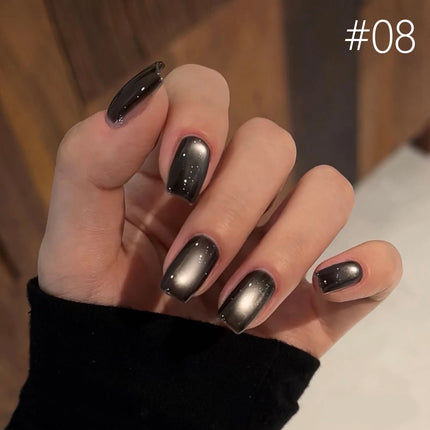 MIANEL 10ML 2026 New Black Gem Cat Eye Gel Polish Whitening Dark-Style Edgy Nail Polish with Glass Beads Nail Art