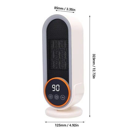 1200W Portable Mini Heater PTC Fast Heating Desktop Fan 2 Settings Timer Remote For Indoor Space Use