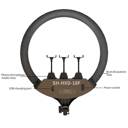 SH Ring Light 18inch Kit 36W 6500K Professional LED Control Stand Phone Holder Tube  Bag for Tattoo Lash Extension Barber Light
