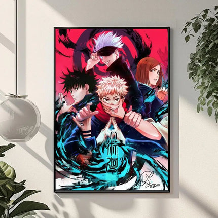 J-Jujutsu K-Kaisen Anime Poster Perfect Sticker Self Adhesive Wall Art Designed for Home Office Dining Spaces