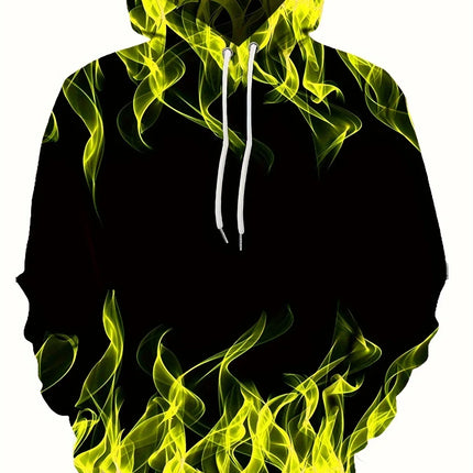 New Creative Flame 3D Print Hoodie Cool Hoodies For Man Spring Autumn Pullover Hooded Sweatshirt Oversized Harajuku Y2k Clothes