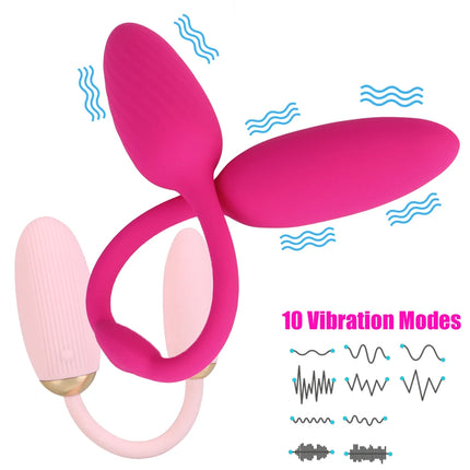Two Vaginal Balls Panties Vibrators for Women Clitoris Stimulator Nipple Clamps Anal Plug Female Masturbator Cordless Sex Toys