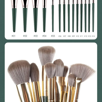 14Pcs Makeup Brushes Soft Fluffy Makeup Tools Cosmetic Powder Eye Shadow Foundation Blush Blending Beauty Make Up Brush