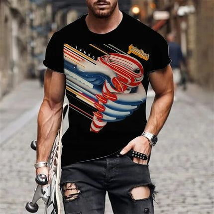 Popular Rock Judas Priest Band 3D Printed Men Women T-shirts Summer New Fashion Hip Hop Style Men's Clothing Streetwear Tees Top