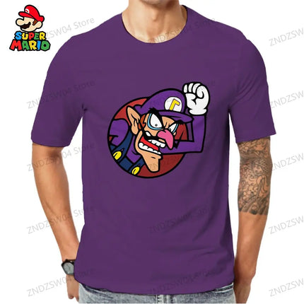 Fashion Parent-child Wear Oversize Men's Children's T-Shirt Tops 2026 Y2k Super Mario 110-6XL Streetwear Anime Mens Clothes Man