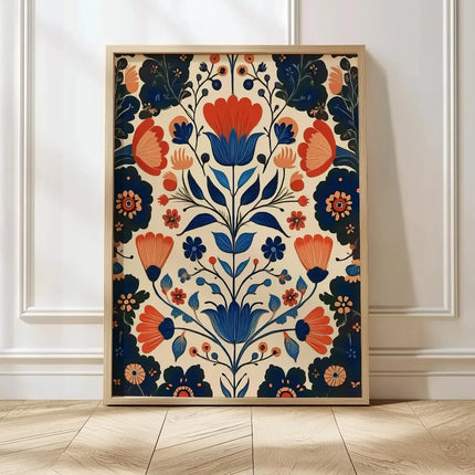 1pc Retro Beige Floral Line Printing,Simple Canvas Painting,Frameless Modern Plant Wall Decor for Living Room,Housewarming Gifts