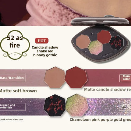 Girlcult compendium Eyeshadow 4 Color Chameleon Smoke Shimmer Glitter Eyeshadow Highly Pigmented Eye Palette Natural Colors