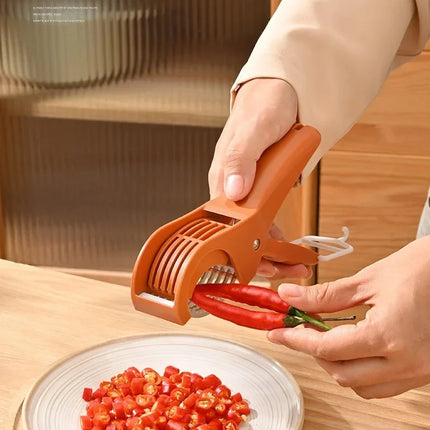Kitchen Stainless Steel Vegetable and Fruit Slicer Multi functional Vegetable Salad Fruit Slicer Portable Kitchen Tool Scallion
