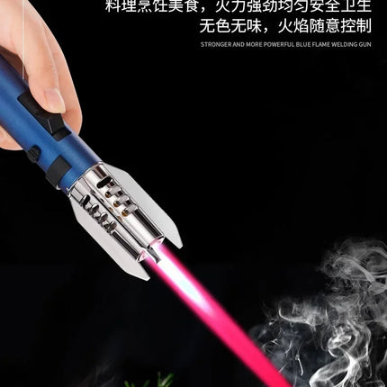 High Temperature Welding Gun Windproof Strong Red Flame Butane Gas Torch Lighter Safety Lock Fire Switch Kitchen Cigar Lighters