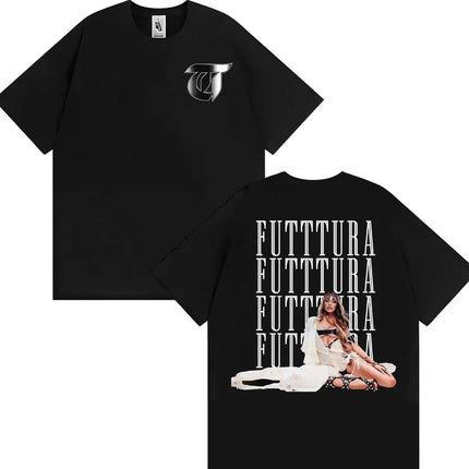 Singer TINI STOESSEL Futtura Album 2025 Tour T-shirt Men Women Fashion Aesthetic Retro Tee Shirt Cotton Casual Oversized T Shirt