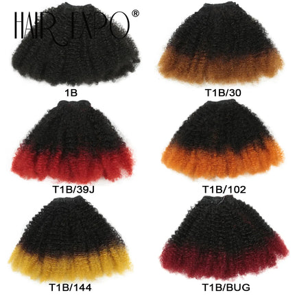 6PCS Afro Kinky Curly Hair Bundles 8" Synthetic Hair Weft Curly Weave Ombre Protein fiber Marley Twist Braiding Hair Extensions