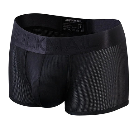 JOCKMAIL Sexy Underwear Mens Flat Corner Pants Ice Silk Breathable Youth Quadrangle Pants Guard Pants Mesh Quick Drying
