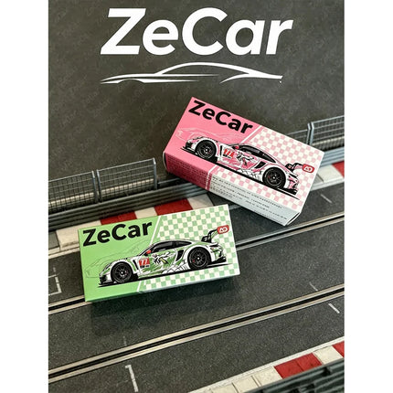 Vvm Zecar 1:64 Porsch 911 Gt3r Green/Pink Dinosaur Simulation Alloy Miniature Die-casting Car Model Custom Collection Toys Gifts