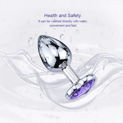 3 Sizes Crystal Anal Plug Metal Butt Plug Heart Base  Removable Anus Stimulator Stainless Steel Anal Sex Toys Prostate Massager
