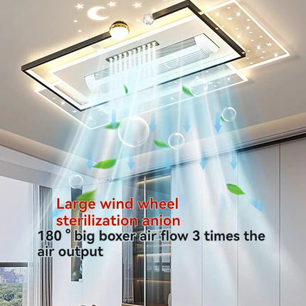 LED bladeless fan light, living room light, modern minimalist smart remote control, master bedroom study ceiling light