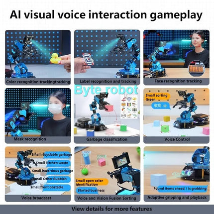 Smart Vision 6 Dof Robotic Arm XArm AI Graphical Scratch Robot Python Programming DIY Kit For Arduino Robot Arm Model Servo Claw