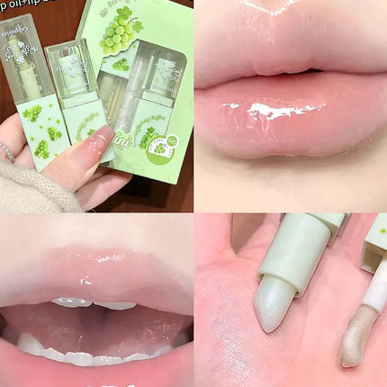 2Pcs Moisturizing Lip Balm & Lip Oil Set Deep Hydration Lip Care Kit Reduces Lip Lines Plumps Lips for Soft And Smooth Pout