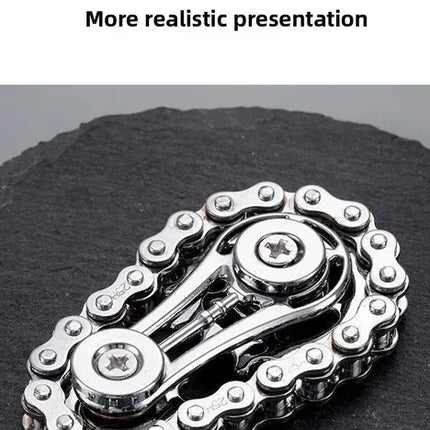 Sprocket Flywheel Flywheel Flying Top Flying Disk Anti-Anxiety Ornaments Metal Bicycle Chain EDC Rotating Flying Disk Adult Toy