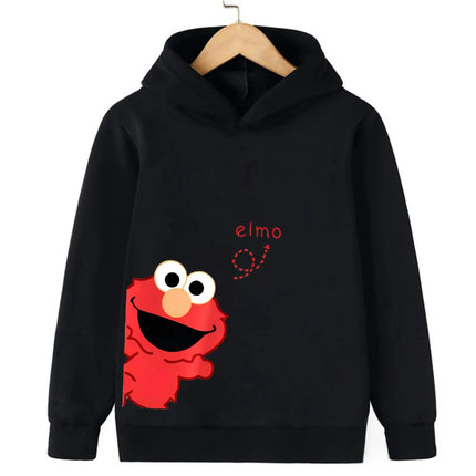 Sesame Street Cookie Monster Print Children's Hoodie Autumn and Winter Warm Casual Pullover Suitable for Boys and Girls