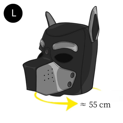 Sexy Charm Puppy Play Cosplay Mask Kit with Vibrant Full Head Ears Dog Hood for Couple BDSM Bondage Halloween Adult Sex Toys