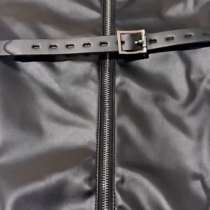Metal Zipper Plus Size Single Arm Bondage Gloves with Adjustable Shoulder Straps Bag for Couple BDSM Fantasy Adult Sex Toys