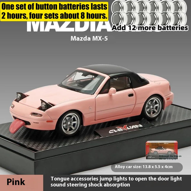 1:32 MAZDA MX-5 Alloy Diecast Racing Car Model Simulation Sound Light Children's Educational Toys Birthday Present For Boys