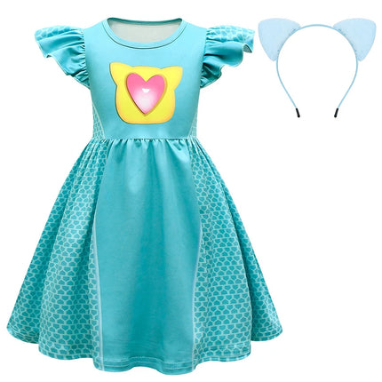 Children Dresses Cosplay SuperKitties Dress for Girls Super Kitties Costume Sparks Girls A-Line Dress Party Gift Ginny Clothing