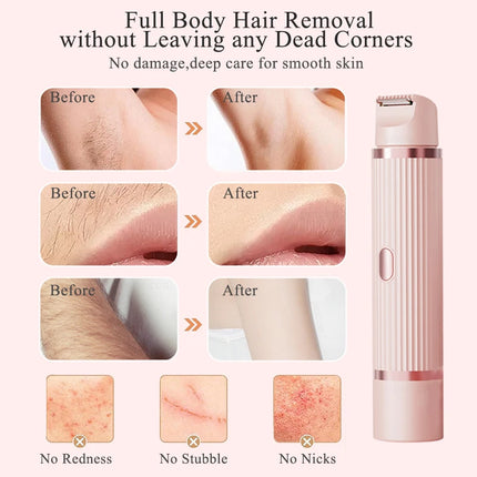 Electric Shaver for Women Bikini Trimmer Facial Mustache Hair Removal Razor Ladies Face Underarm Legs Electric Painless Epilator