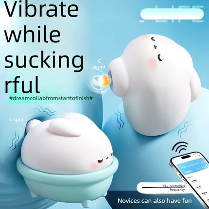 Vibrating egg massager Cute Rabbit Pussy Clit Sucking Vibrator G-spot clitoral stimulator USB Rechargeable Adult Sex Toy