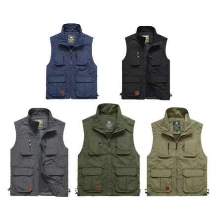 2026 Printing Logo Men's Thin Casual Vest Lightweight Breathable Outdoor Fishing Photography Multi-Pocket Comfortable Vest Top