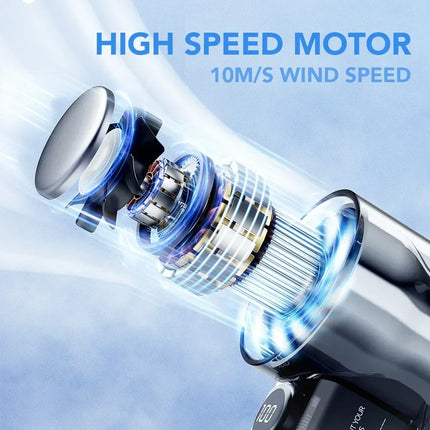 TINSOL Mecha Transparent Mini Electric Fan 3000mAh with LCD Display, 100 Speed Adjustments, USB Portable Outdoor Turbo Fan
