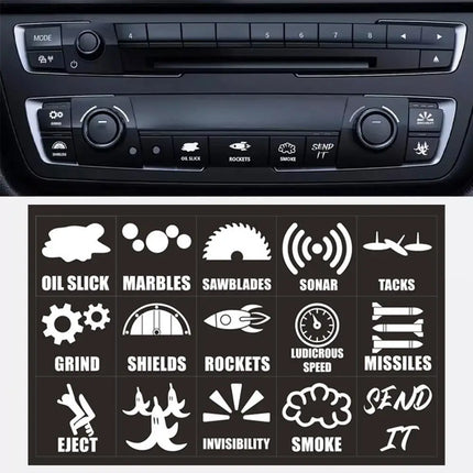 Novelty Car Button Decorative Sticker Car Button Stickers Dashboard Console Label Decals Decorations For Car Truck