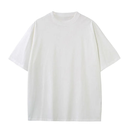 230G M-5XL Solid T Shirt 100% Cotton Gym Sport Fitness Loose Large Size Men Short Sleeve Running Shirt Men Workout Training Tees