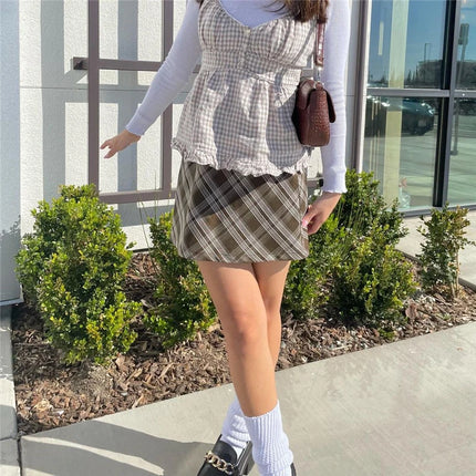 Xingqing Ruffle Top Buttons Y2K Kawaii Women Crop Tops Cute E-girl Short Sleeve T-shirt Sweet Fairy Core Clothes Summer 2024 Vest