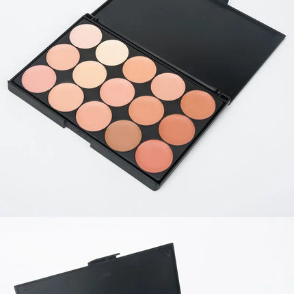 15 Colors Face Concealer Camouflage Cream,Waterproof for Covering Facial Blemishes,Dark Circles,Freckles,Scars,with Brightening