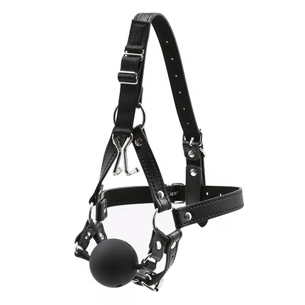 Couples Cosplay Open Mouth Gag BDSM Bondage Restraints Breathable Ring Harness Strap Fetish Silicone Gag Ball Sex Toys For Women