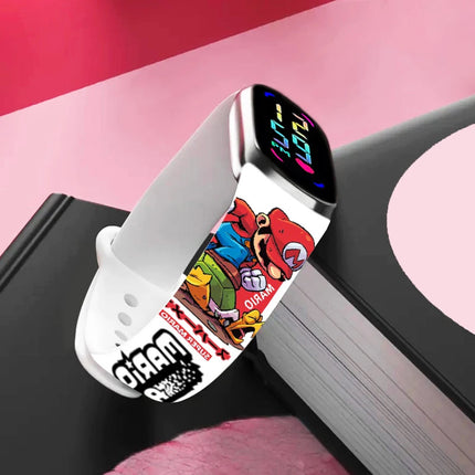 Mario Bros Children's Watches Action Figures Luigi Princess Peach Yoshi Bowser kids Sport Wristband Waterproof Digit