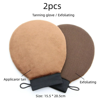 Self Applicator Tanning Glove Mitt 2pcs Reusable Body Face Back Tan Tools