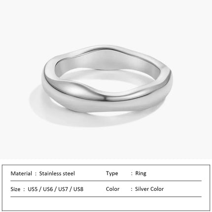 Waterproof Stainless Steel Ring for Women Non-fading Heart Ring Stylish Metal Rings Simple New Jewelry Wholesale Dropshipping