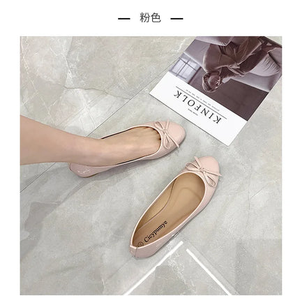 Flat Shoes Women Ballerinas Round Toe Bowtie Slip on Ballet Flats Lazy Loafers Moccasins Ladies Casual Flats Shoes 2023