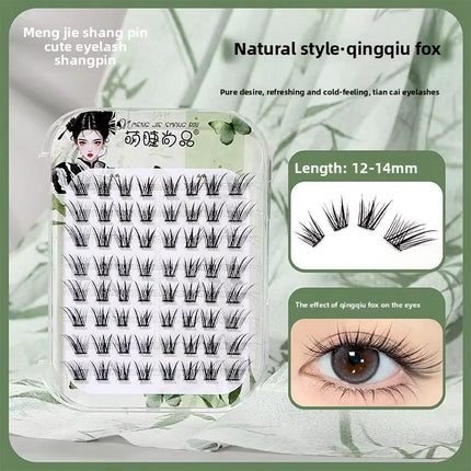 Glue-free Self-adhesive False Eyelashes Voluminous Fluffy Thick Natural Curling W-shaped Sunflower Lash Manga Eyes