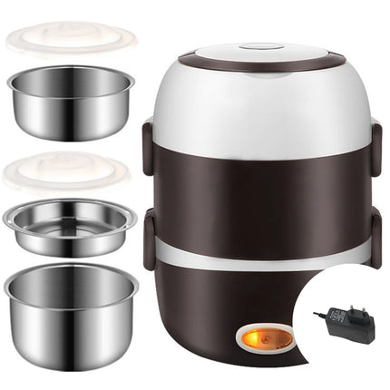 Portable electric lunch box 1 bottle pc car stainless steel plastic 2-in-1 household insulation heating lunch box can be plugged