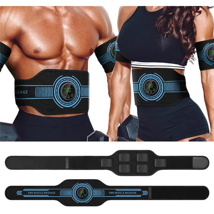 Smart EMS Ab Stimulation Belt - Rechargeable Muscle Toner for Home Gym Fitness & Body Contouring