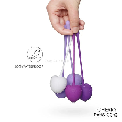 5PCS Sweet Cherry Vaginal Ball Sex Toys for Women Silicone Smart Geisha Kegel Ball Chinese Ben Wa Ball Vagina Tighten Exerciser