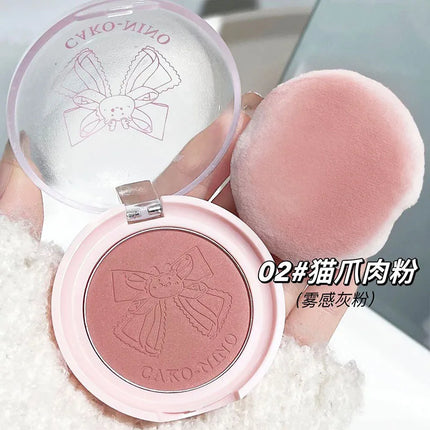 Wish Bow Cute Blusher Lasting Not Easy to Fly Powder Pink Blush Face Brighten Shading Rouge Rubor Korean Dupes Makeup Cosmetics