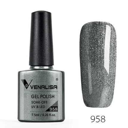 Venalisa Nail Gel Polish Semi Permanent Salon Quality TPO Free Glitter 7.5ml Soak off UV LED Nail Gel Varnish