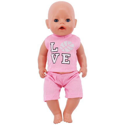 Summer Short Sleeved Set Animal Pattern Jumpsuit Pajamas For 43cm Baby Doll&18inch American Doll Accessories,Our Generation Gift