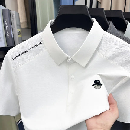 Summer New Men's Short Sleeve Polo Shirt Original Printed Comfortable Lapel Luxury Brand T-Shirt Exquisite Casual Men's Clothing